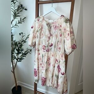H&M Floral Dress - Cream and Pink